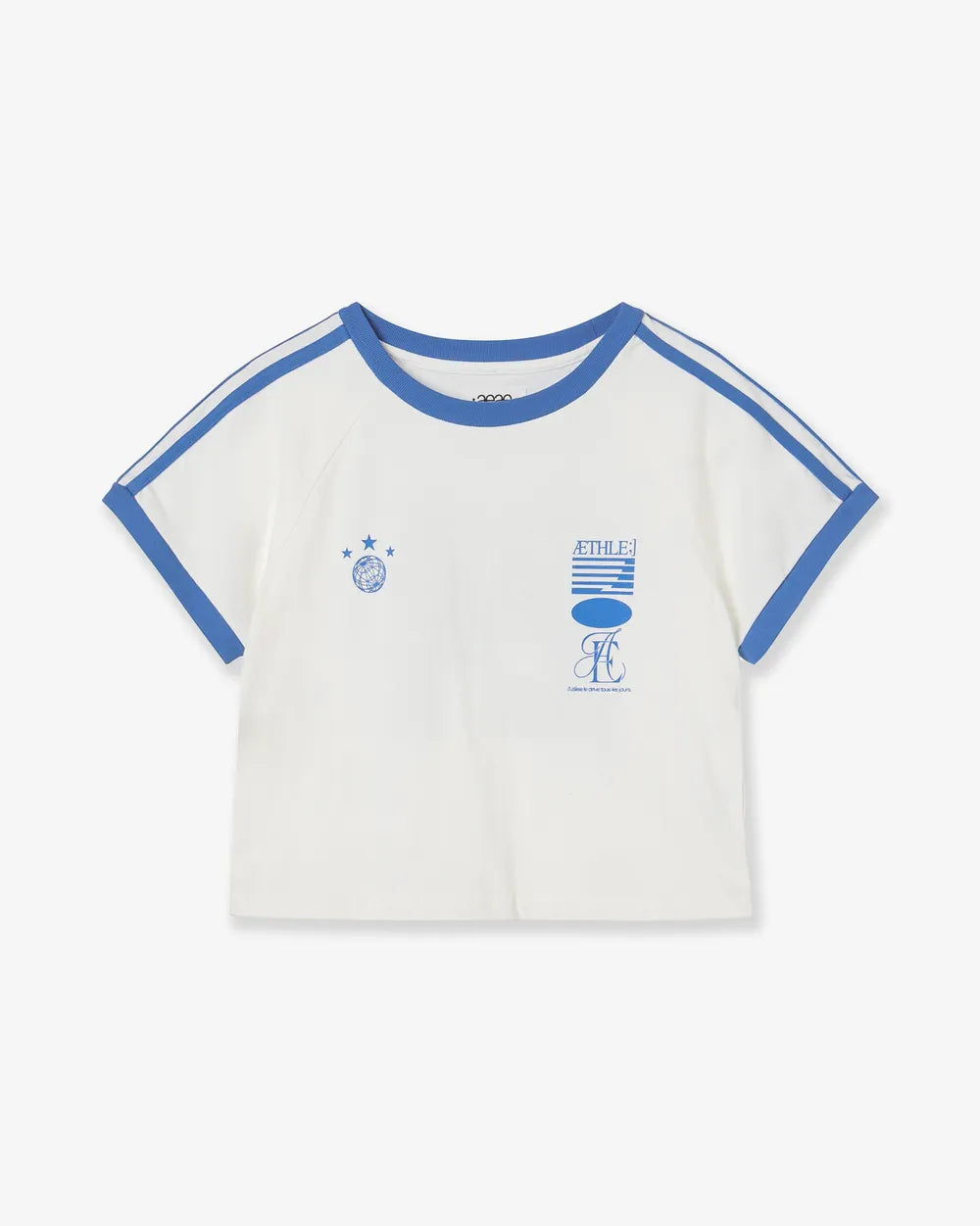 AEAE ATHLETE STRIPE HALF T-SHIRTS (WHITE)