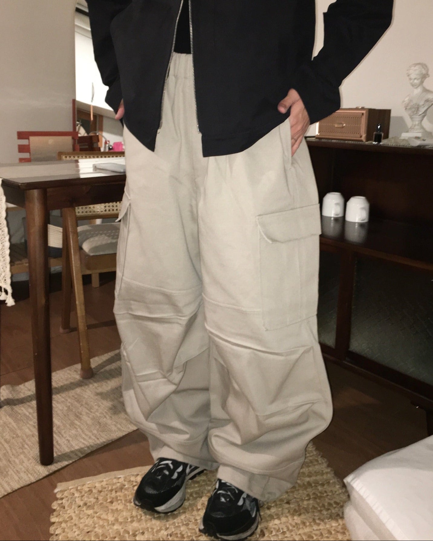 (in stock) double knee cargo pants