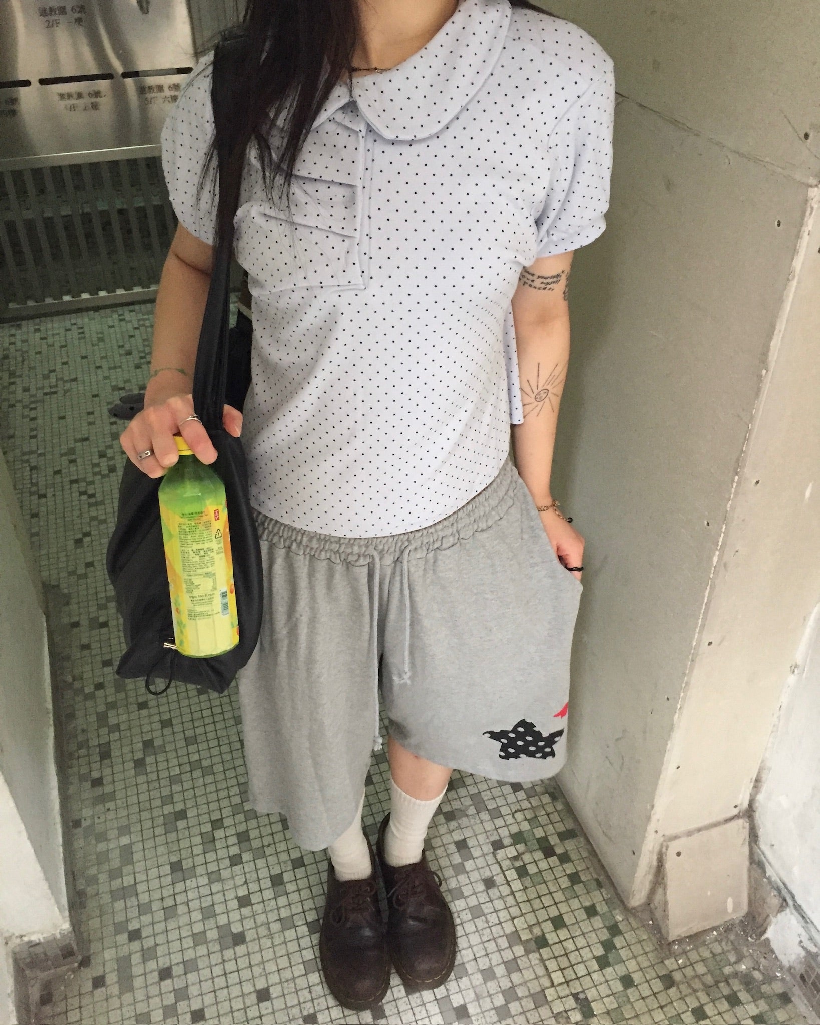 dot rounded puff tee (sky blue)