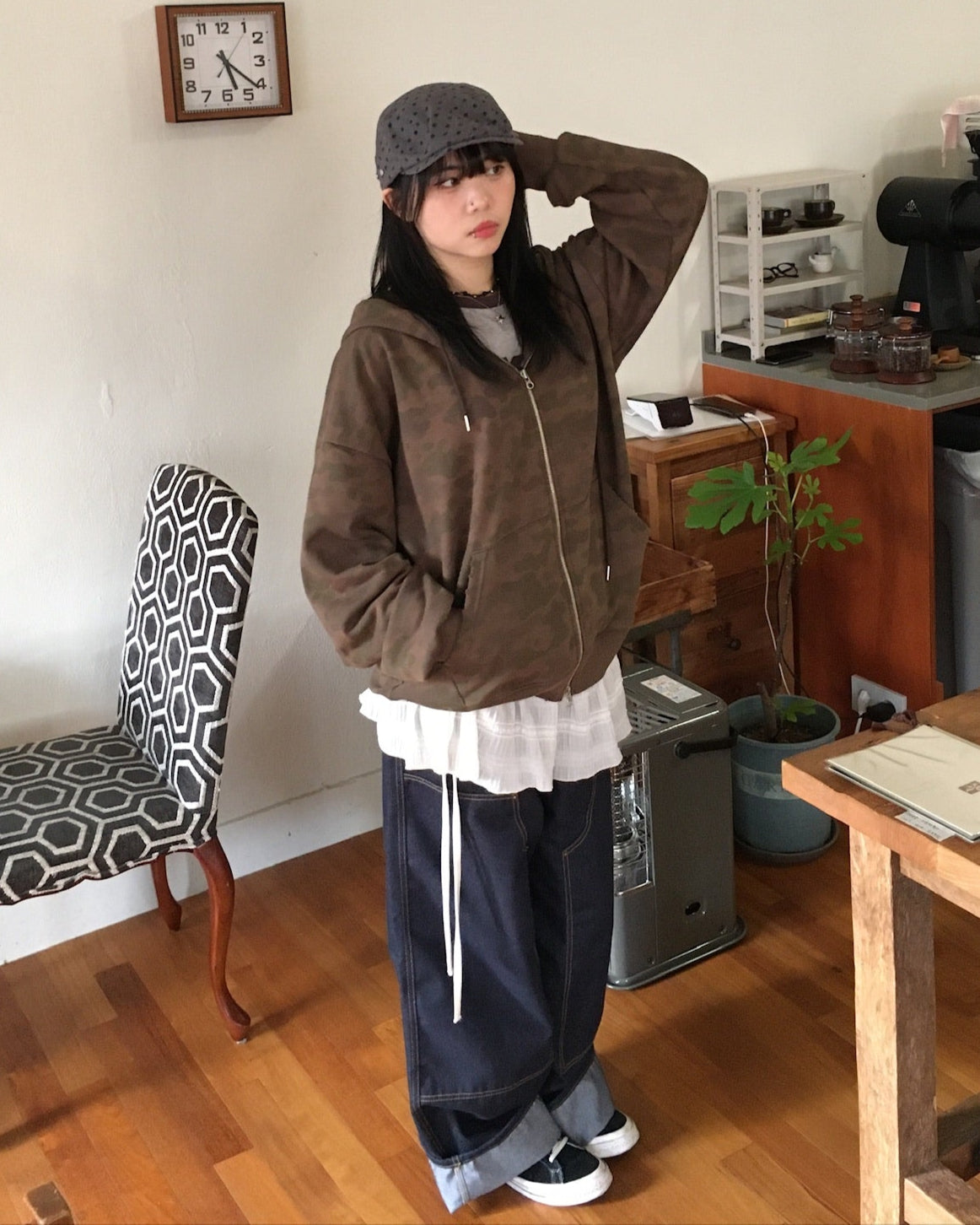 (in stock) stitch layer work pants(black)
