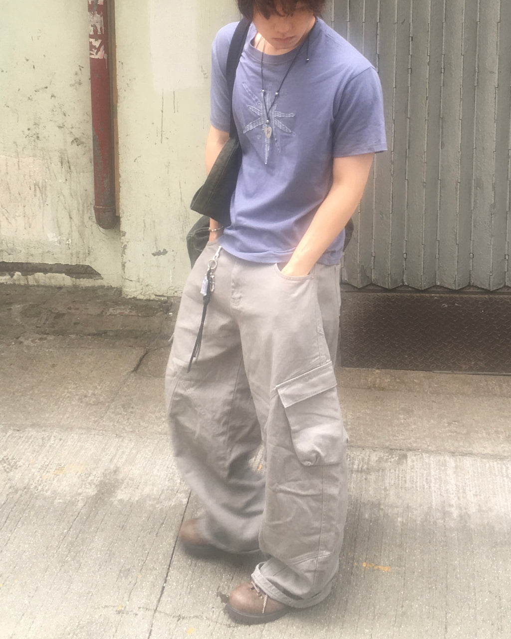 multi-seam cargo pants (grey)