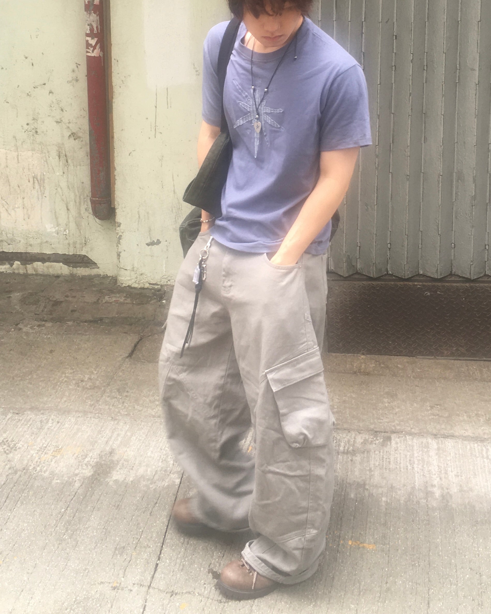 multi-seam cargo pants (grey)