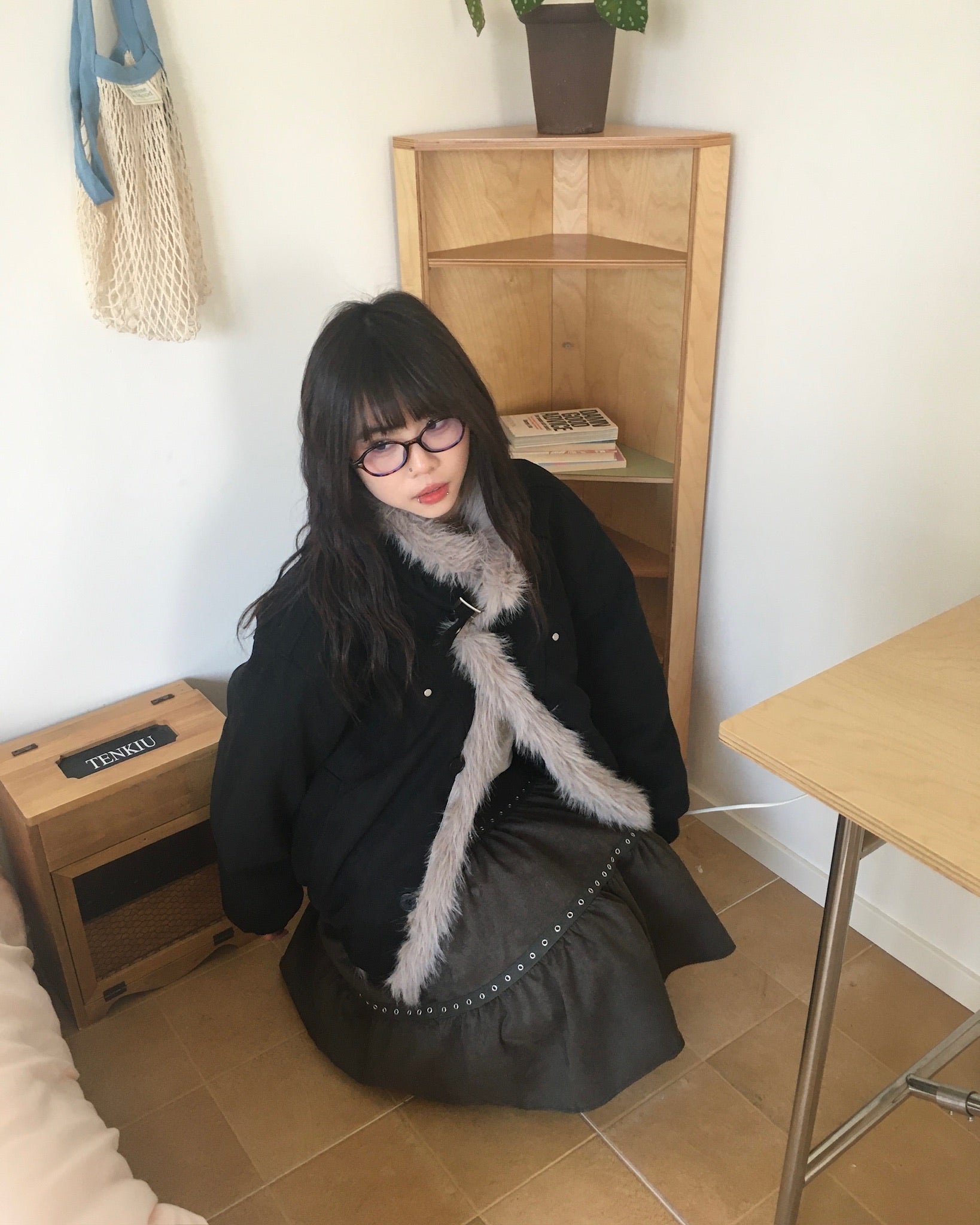 (★BEST) fur collar jacket (black)