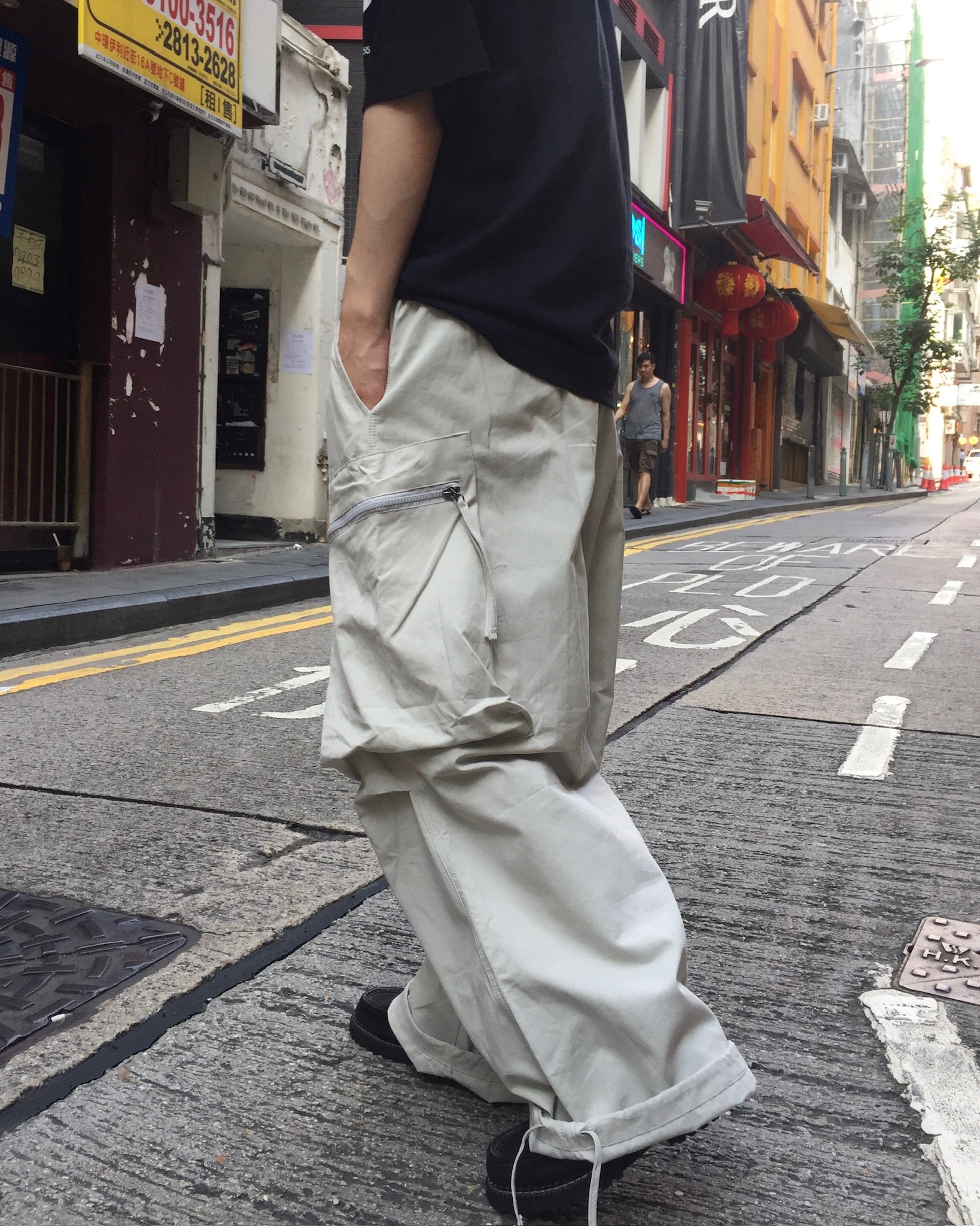 (in stock) zipper cargo balloon pants