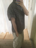 check linen shirt (charcoal)