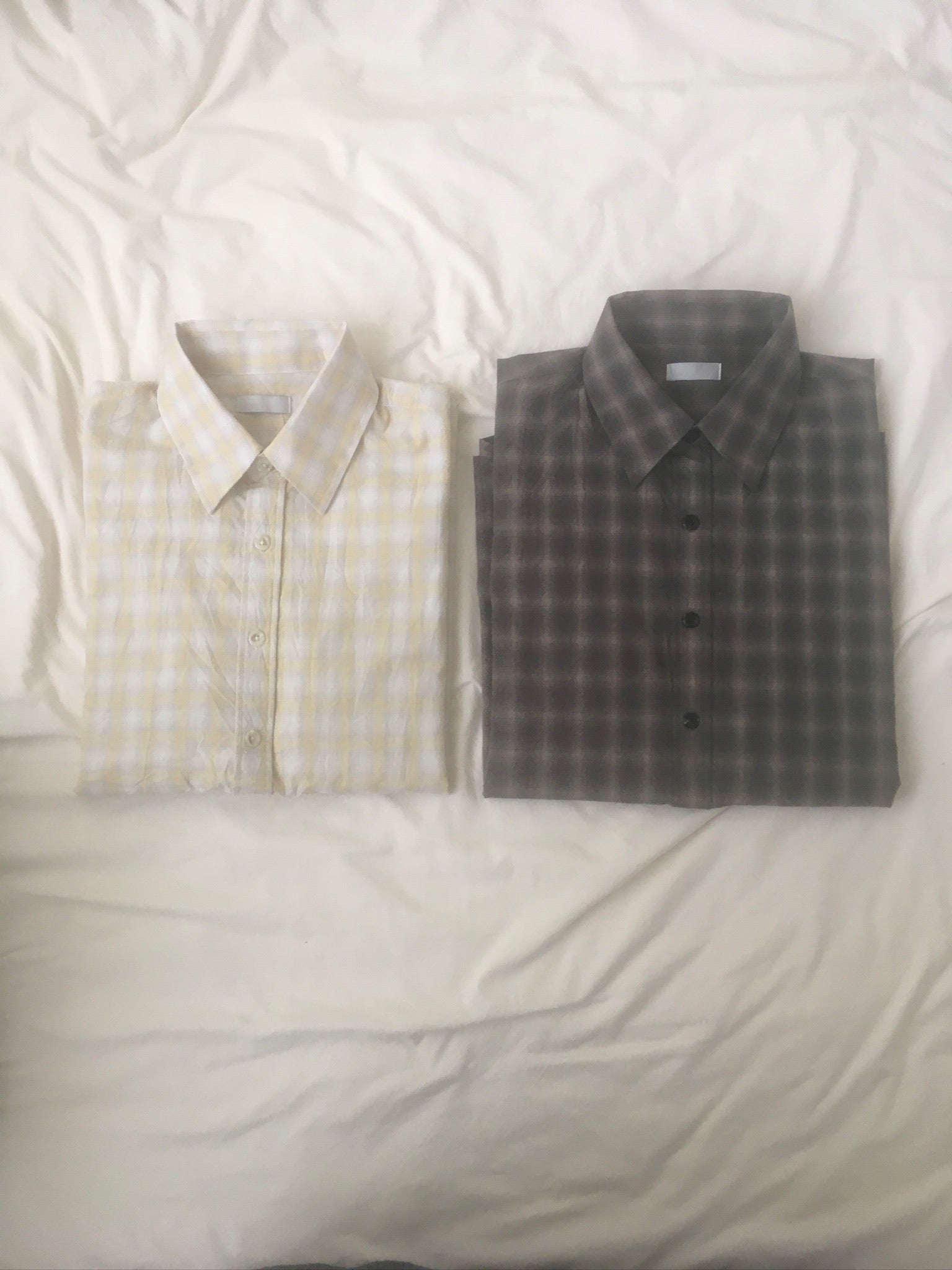 check linen shirt (yellow)