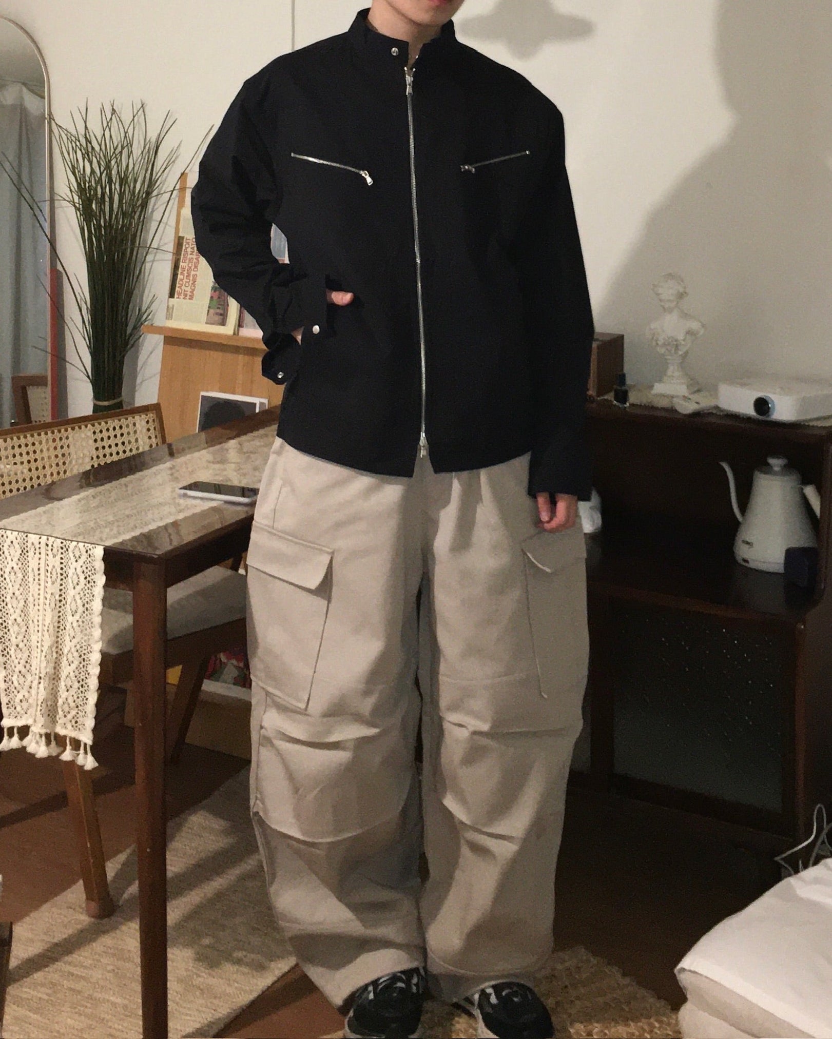 (in stock) double knee cargo pants