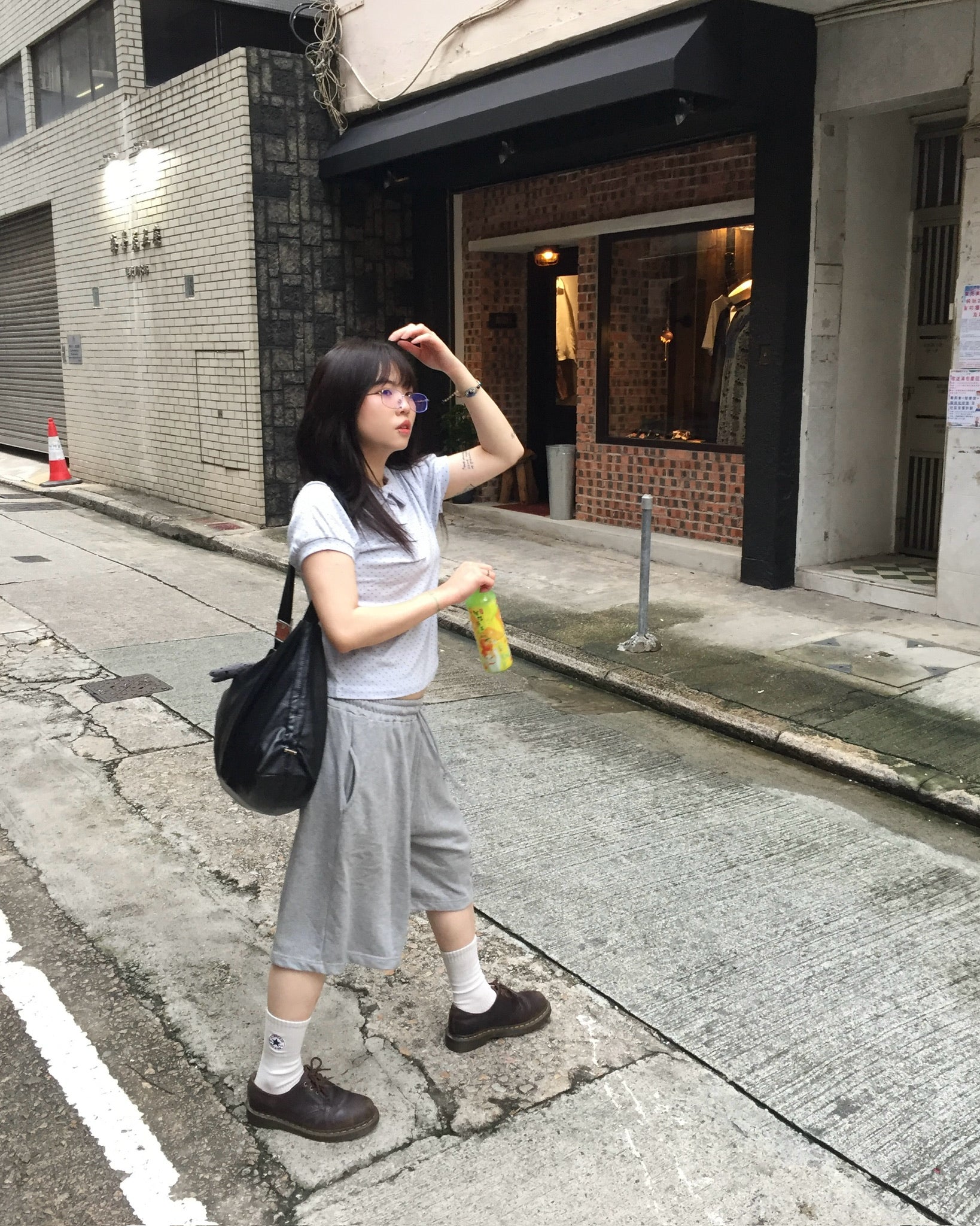 dot rounded puff tee (sky blue)