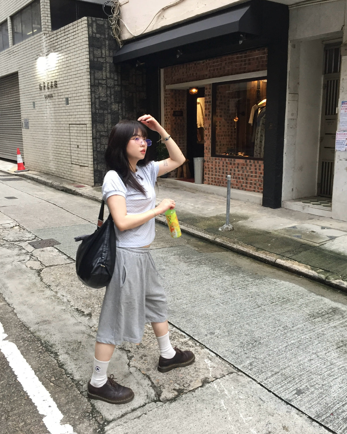 dot rounded puff tee (sky blue)