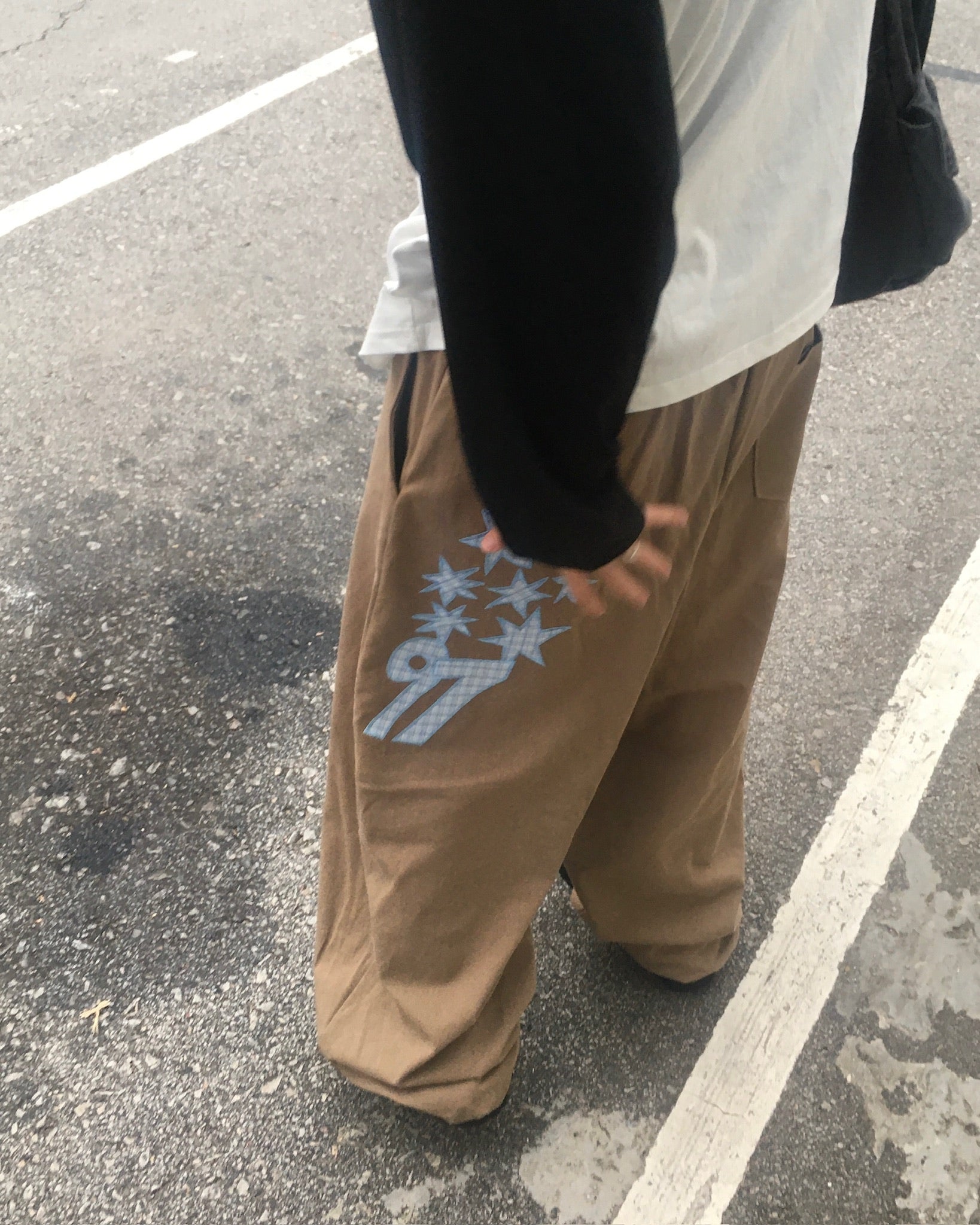 97 patch cotton pants (beige)