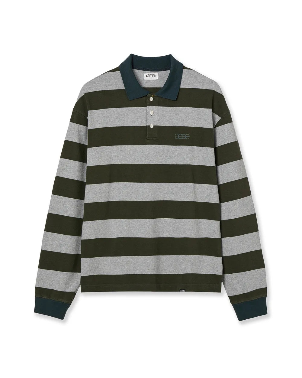 AEAE STRIPE RUGBY T-SHIRTS (KHAKI)