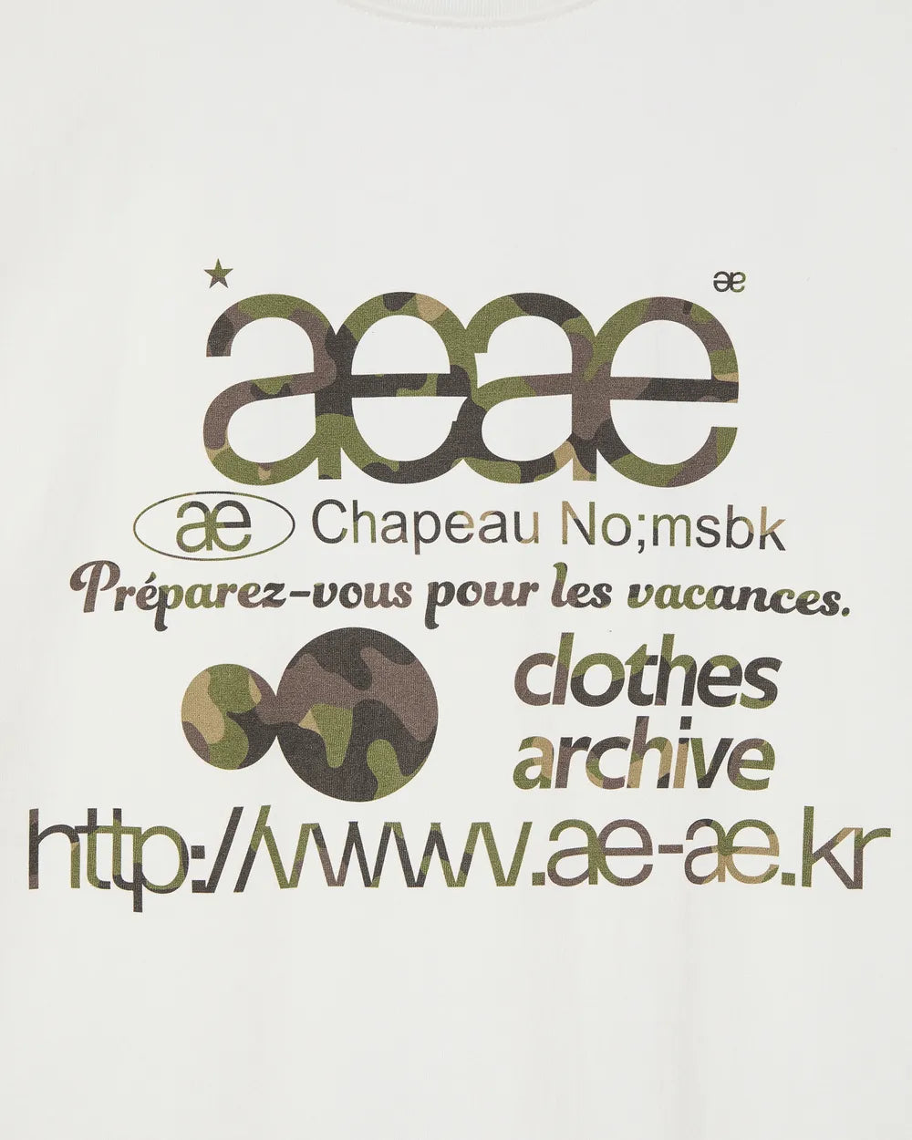 AEAE WEB LOGO T-SHIRTS (WHITE/CAMO)