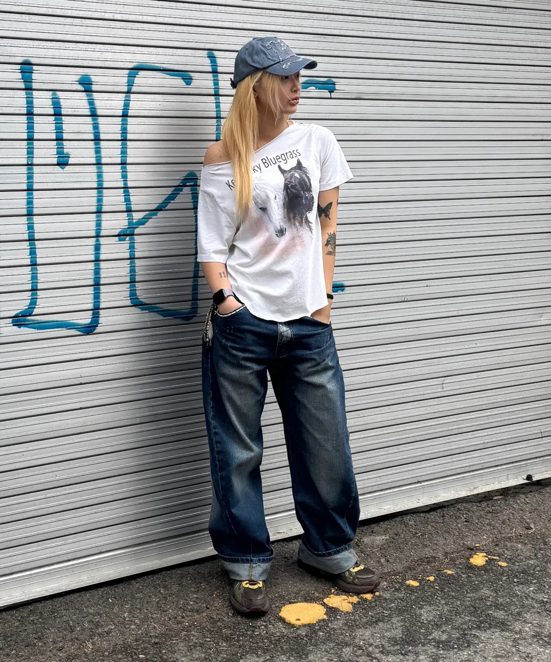 【𝘱𝘳𝘦-𝘰𝘳𝘥𝘦𝘳】SCULPTOR Sheriff Cut Out Tee Misty Blue