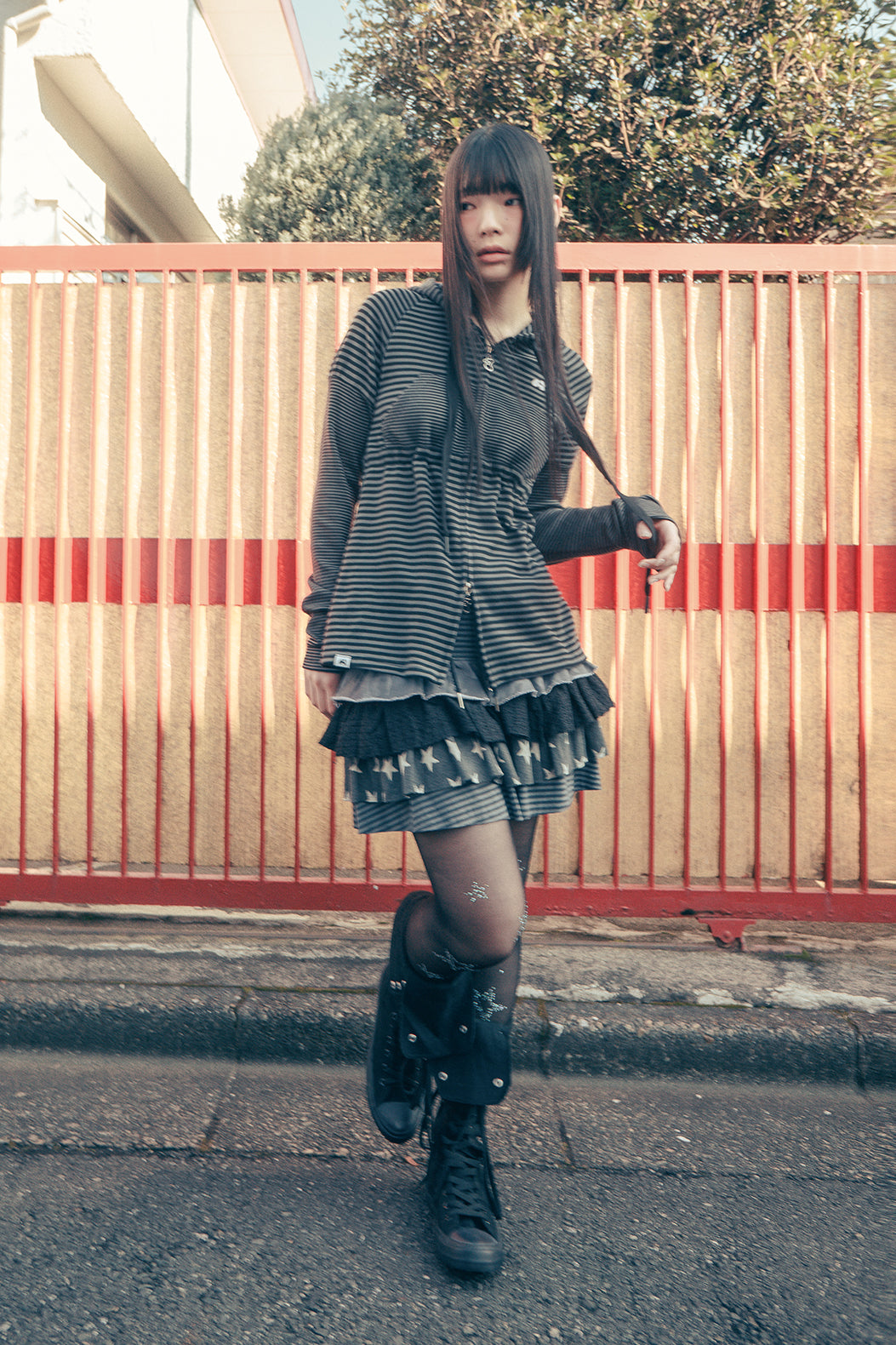 HUGYOURSKIN CANCAN LAYERED SKIRT (CHARCOAL)