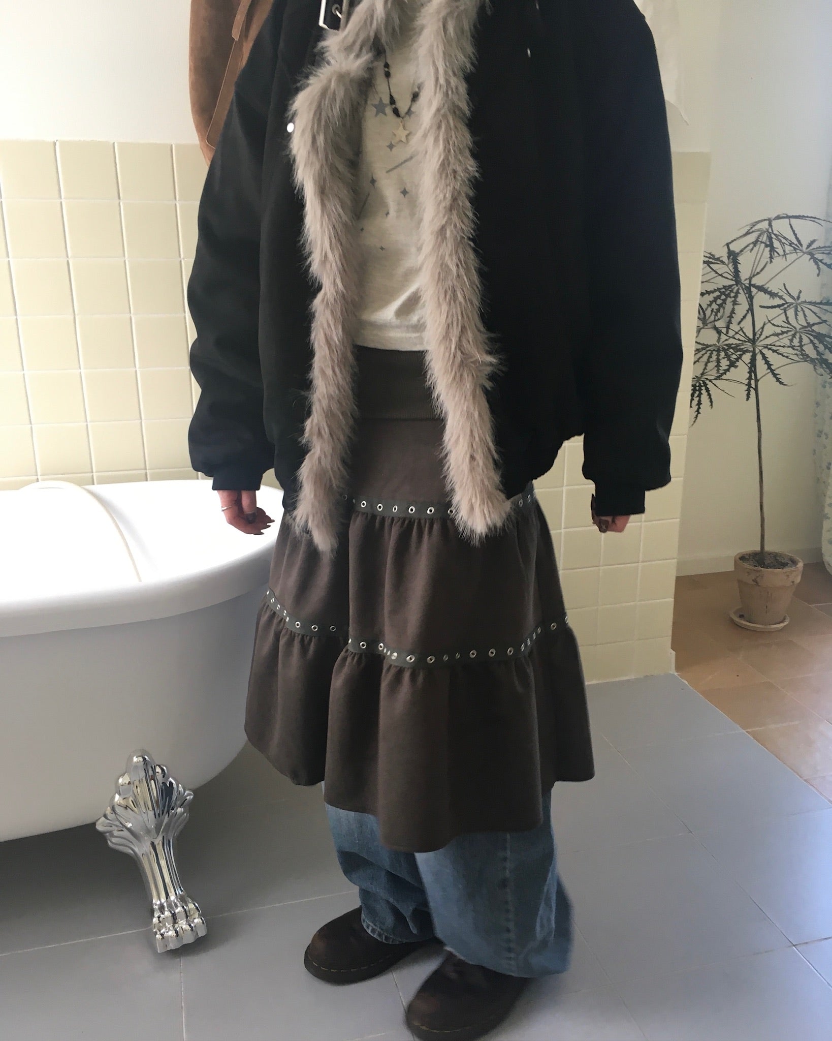 (★BEST) fur collar jacket (black)