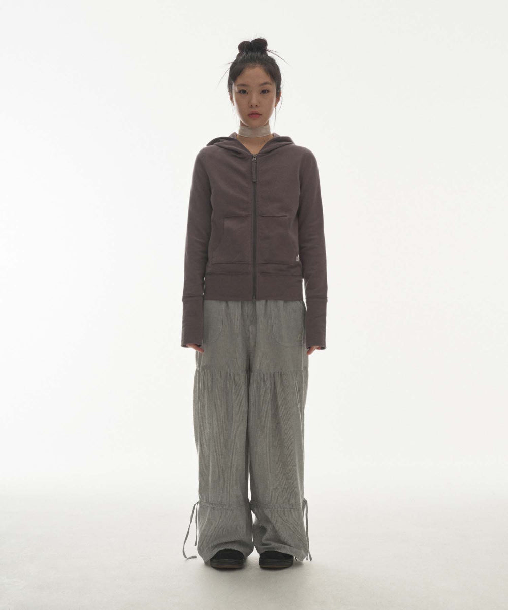 ✪【𝘱𝘳𝘦-𝘰𝘳𝘥𝘦𝘳】coyseio shirring rough stripe pants (light grey)