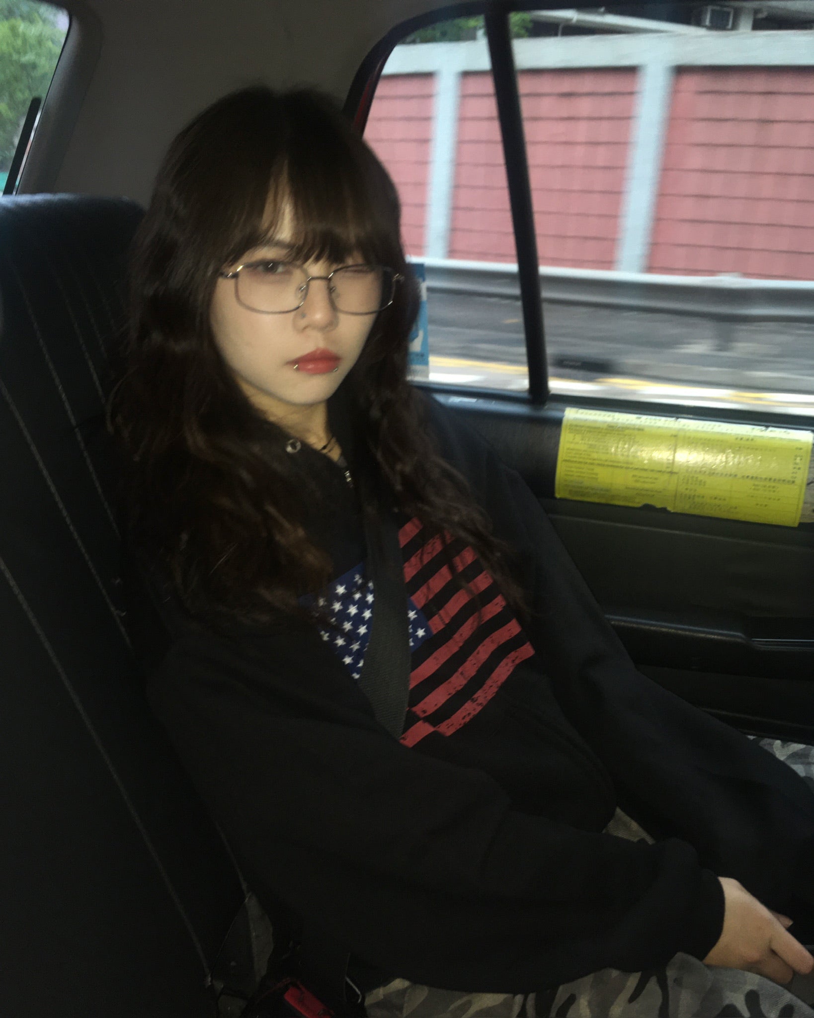 USA crop zip-up hoodie (black)