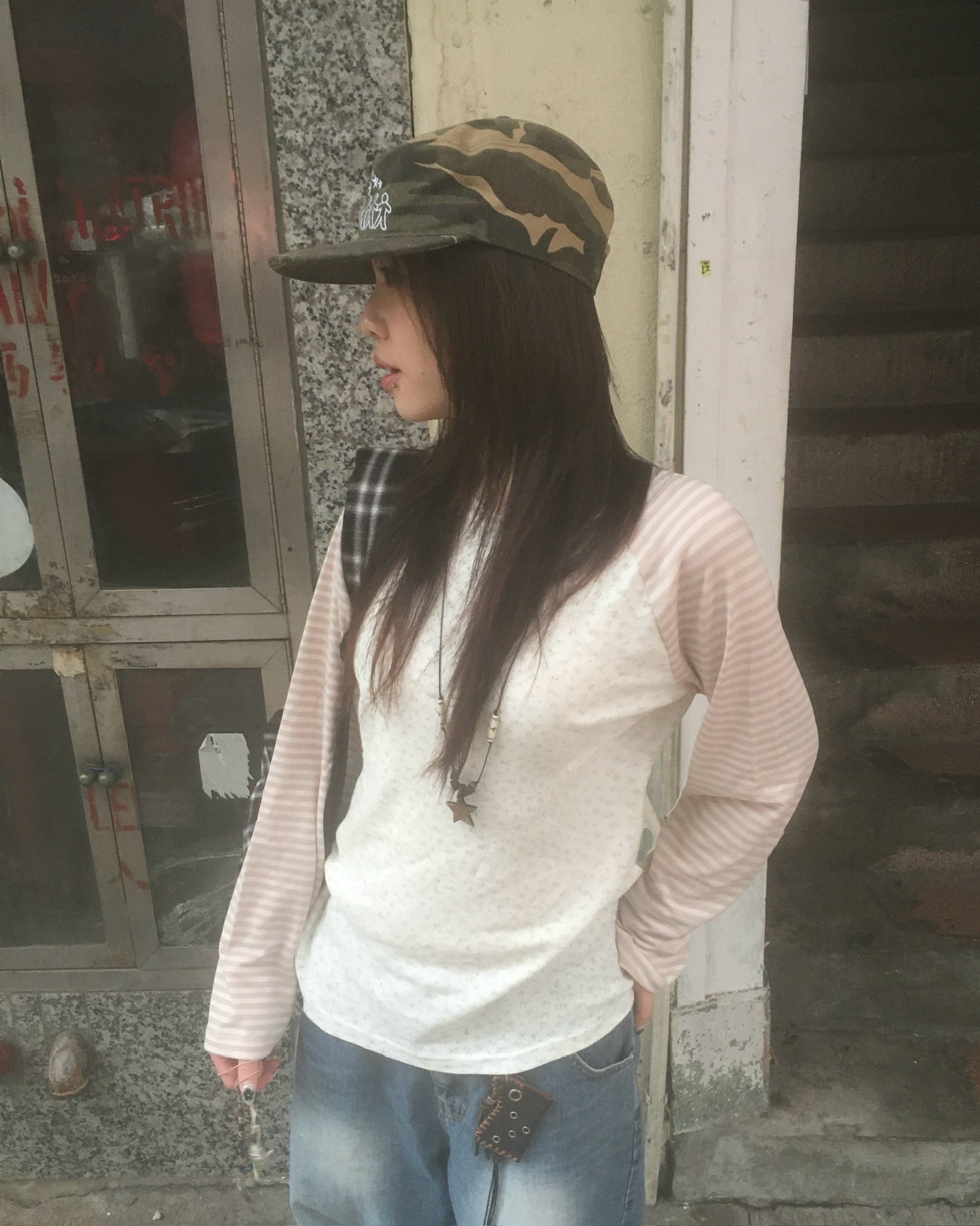 five star pillbox cap (camo)