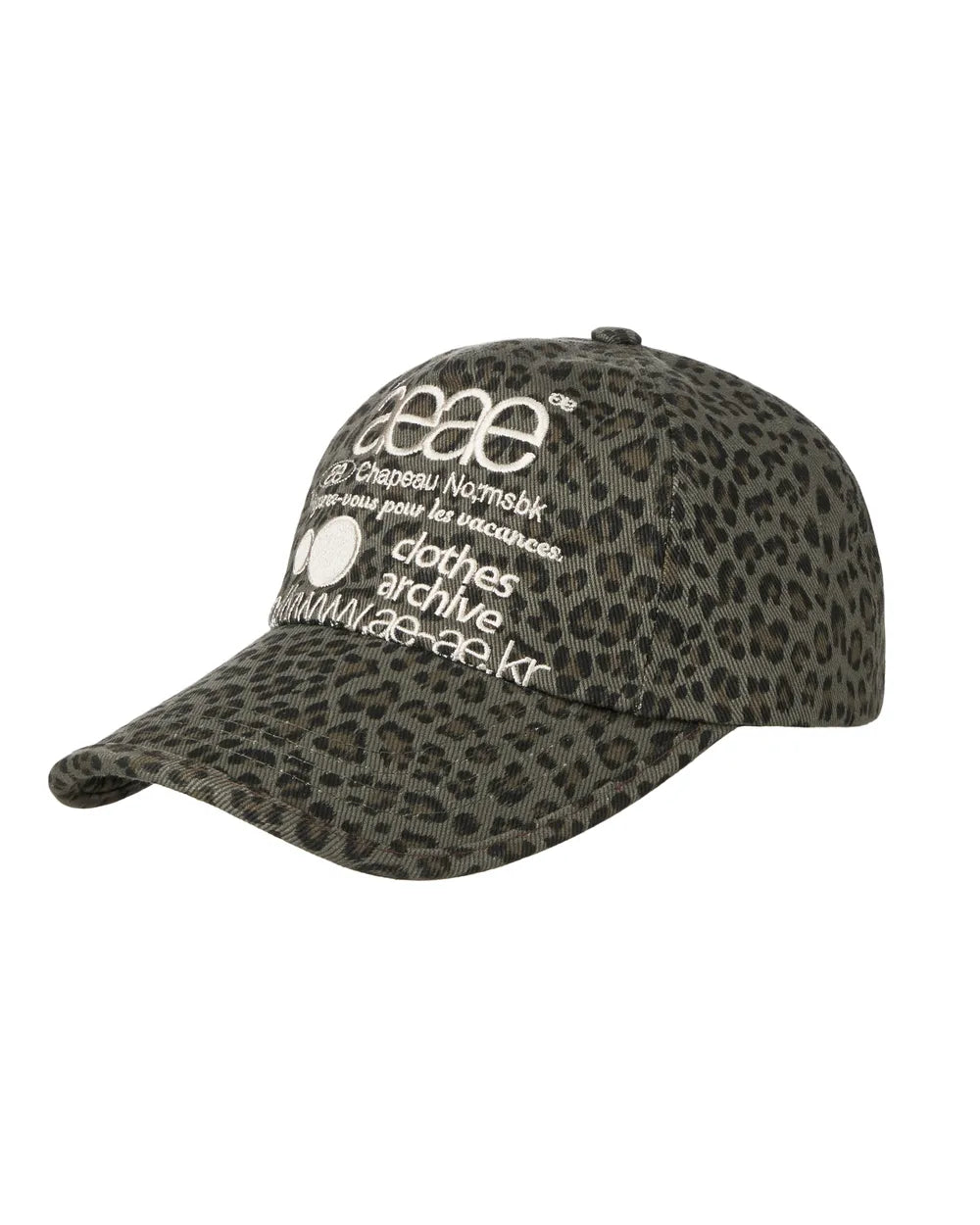 AEAE WEB LOGO LEOPARD CAP (KHAKI)