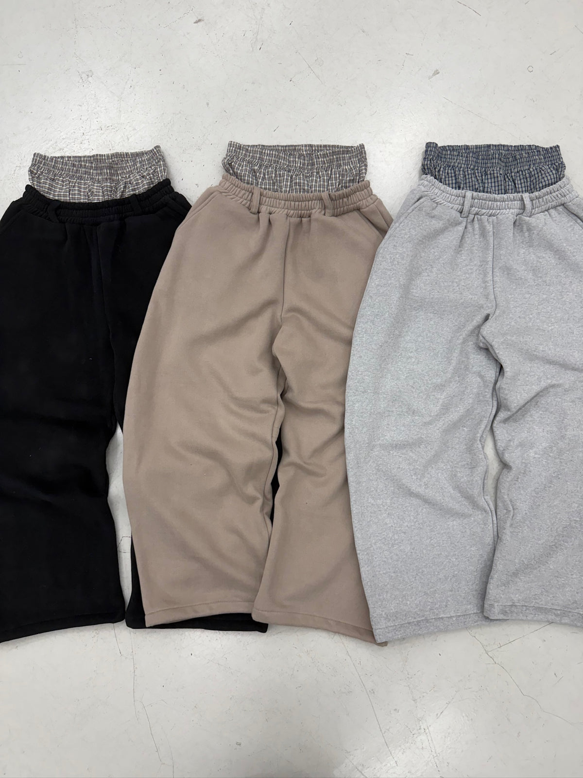 trunk layered sweat pants (black)