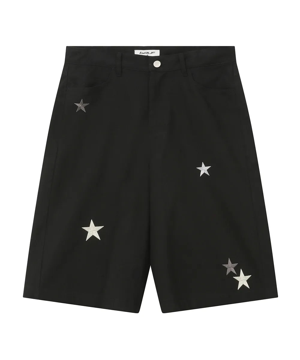 BAUF STAR SYMBOL BERMUDA PANTS (BLACK)