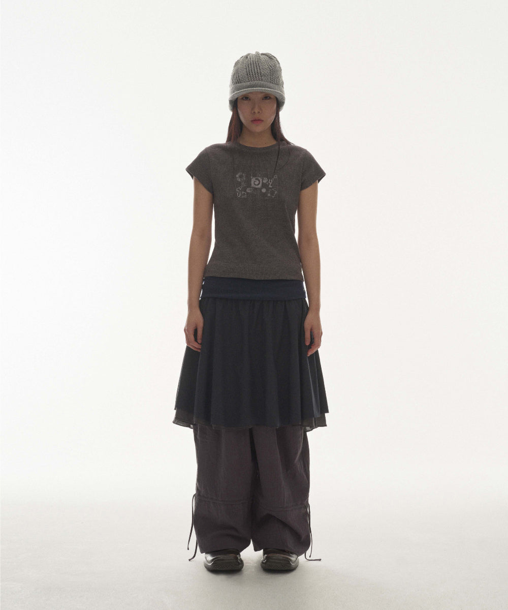 ✪【𝘱𝘳𝘦-𝘰𝘳𝘥𝘦𝘳】coyseio double shirring skirt (2 color)