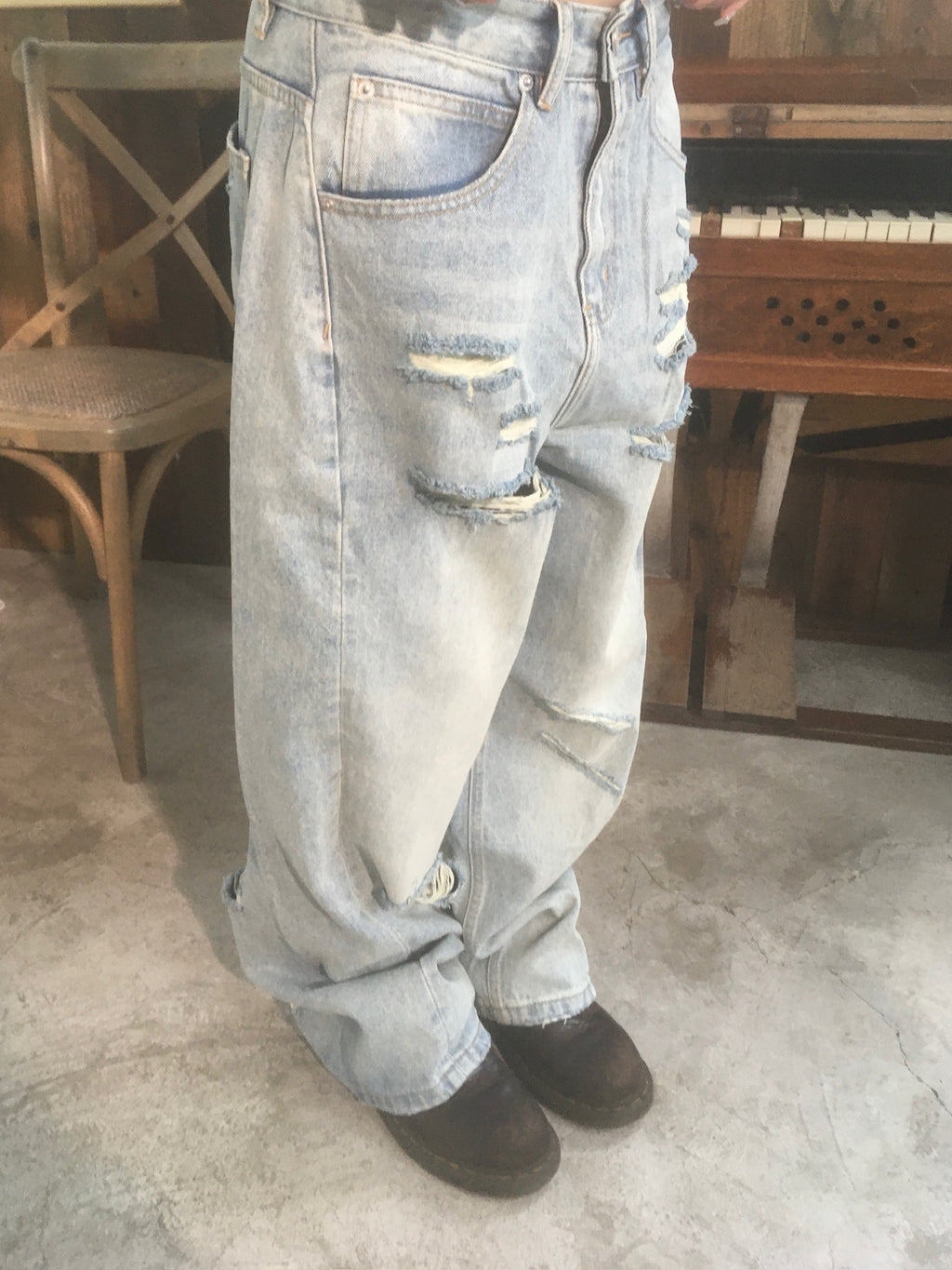 destroyed denim pants