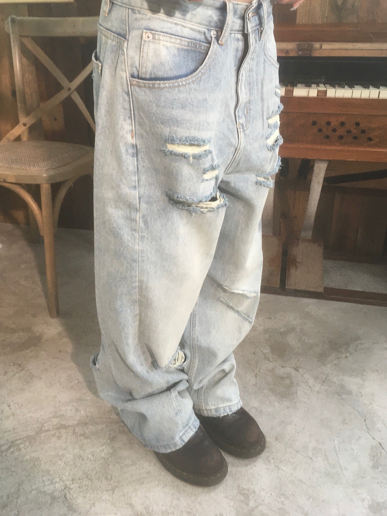 destroyed denim pants