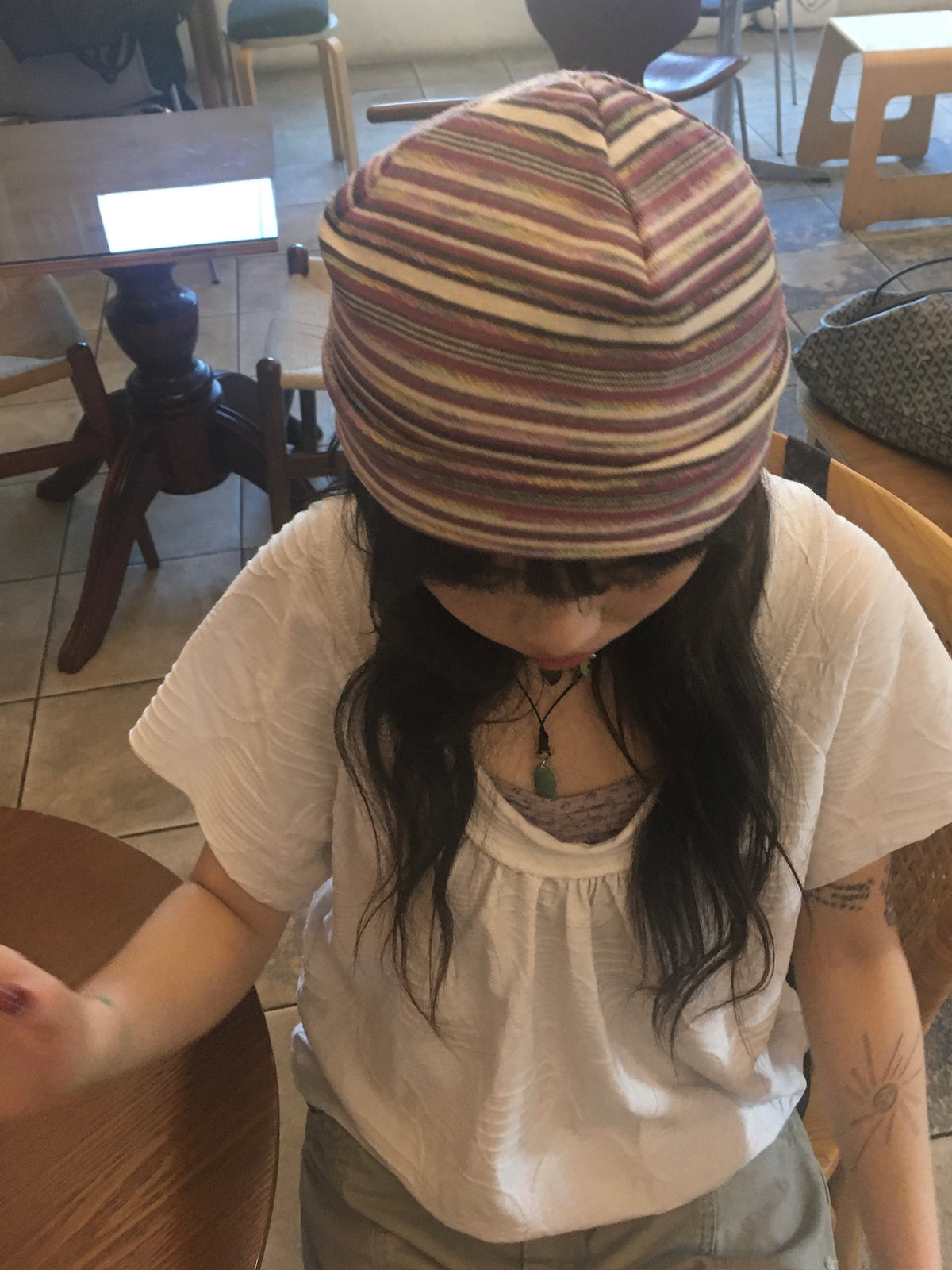 coco stripe beanie (pink)