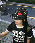 heart dot cap (black)