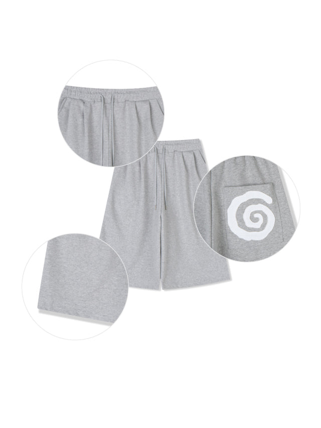 spiral half sweat pants (black)