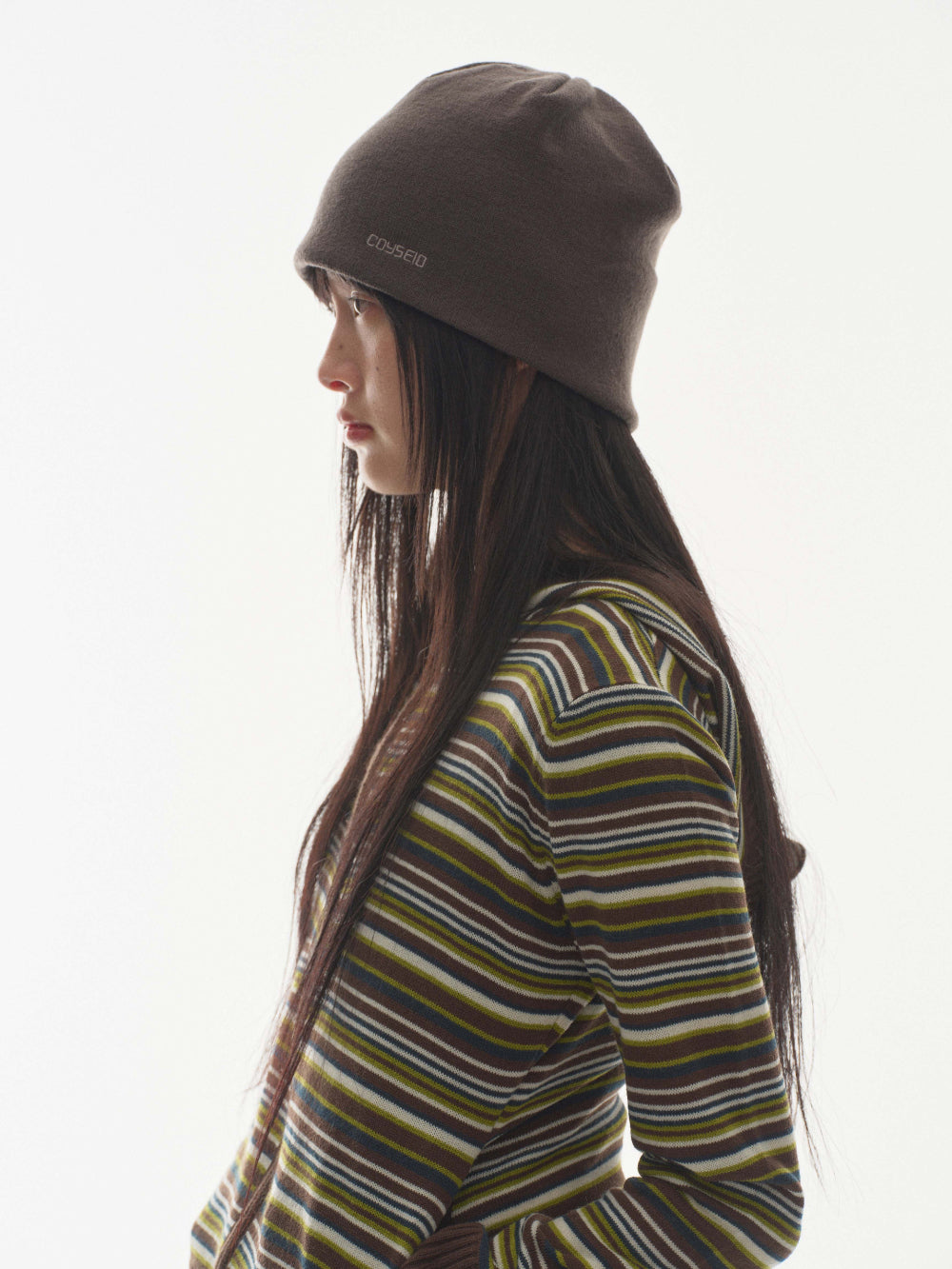 ✪【𝘱𝘳𝘦-𝘰𝘳𝘥𝘦𝘳】coyseio dual simple beanie (charcoal)