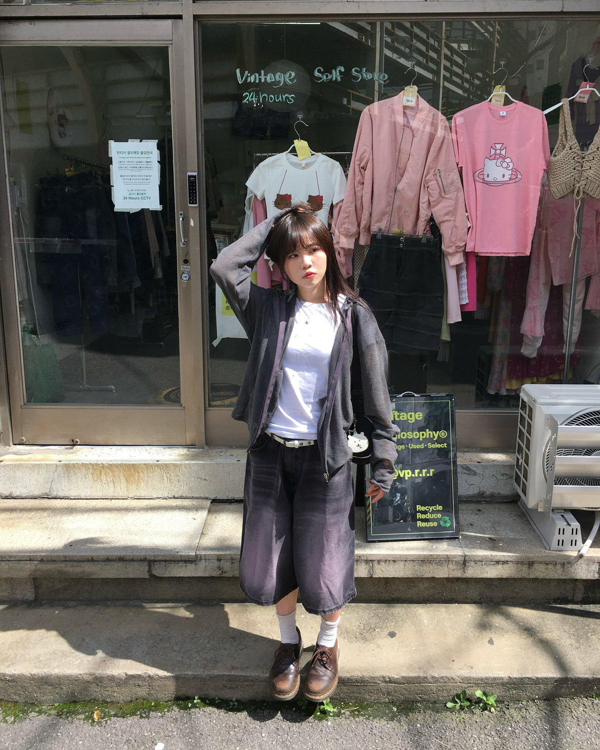 mesh hooded jacket (charcoal)