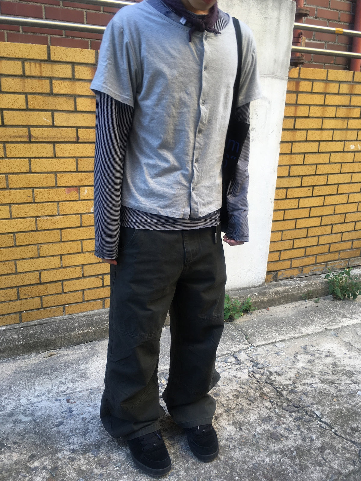vintage washed cargo pants (charcoal)