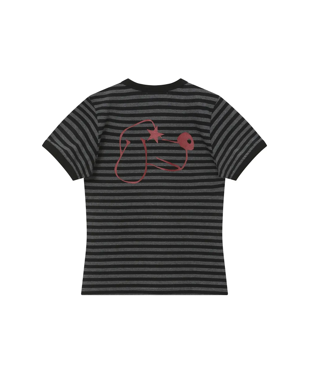 BAUF PEACE RINGER SLIM FIT T-SHIRT (STRIPE BLACK)