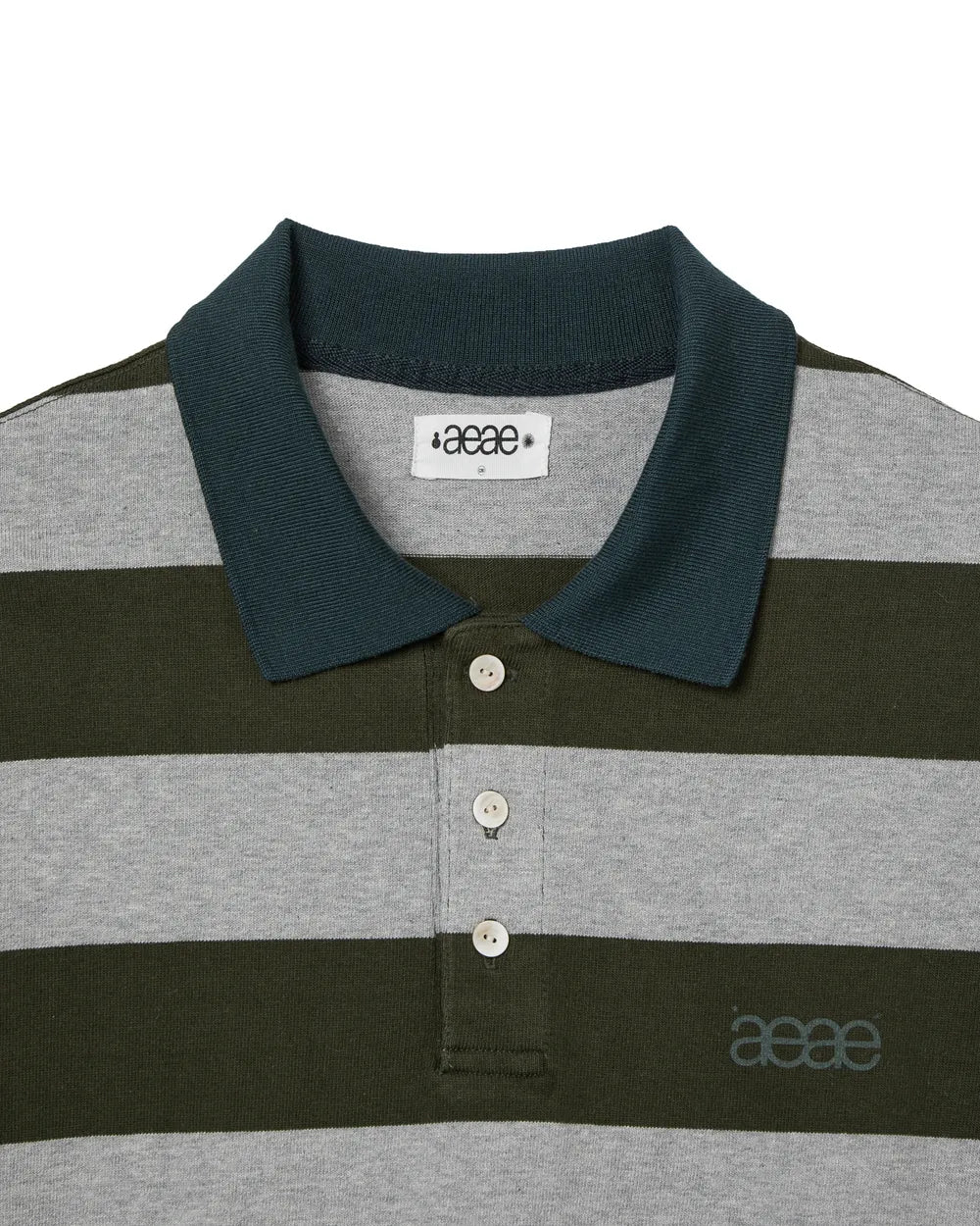 AEAE STRIPE RUGBY T-SHIRTS (KHAKI)