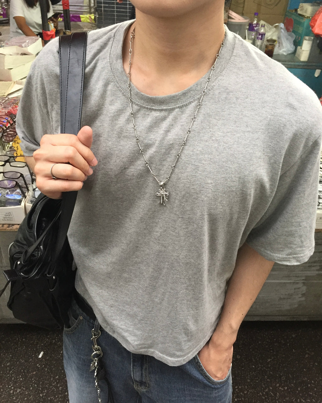 basic crop tee (grey)