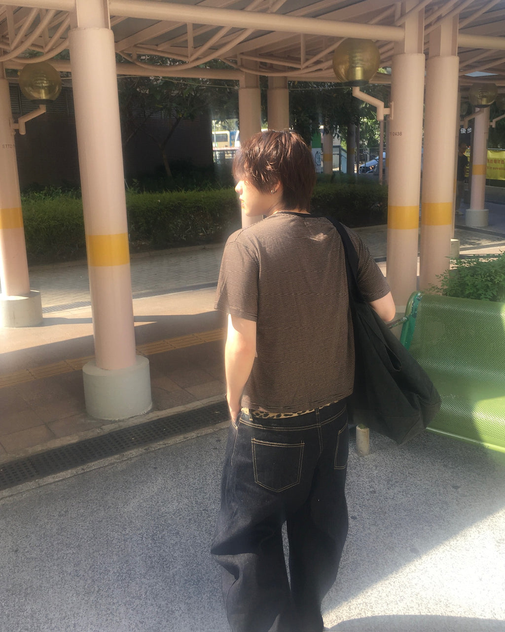 basic striped tee (black)