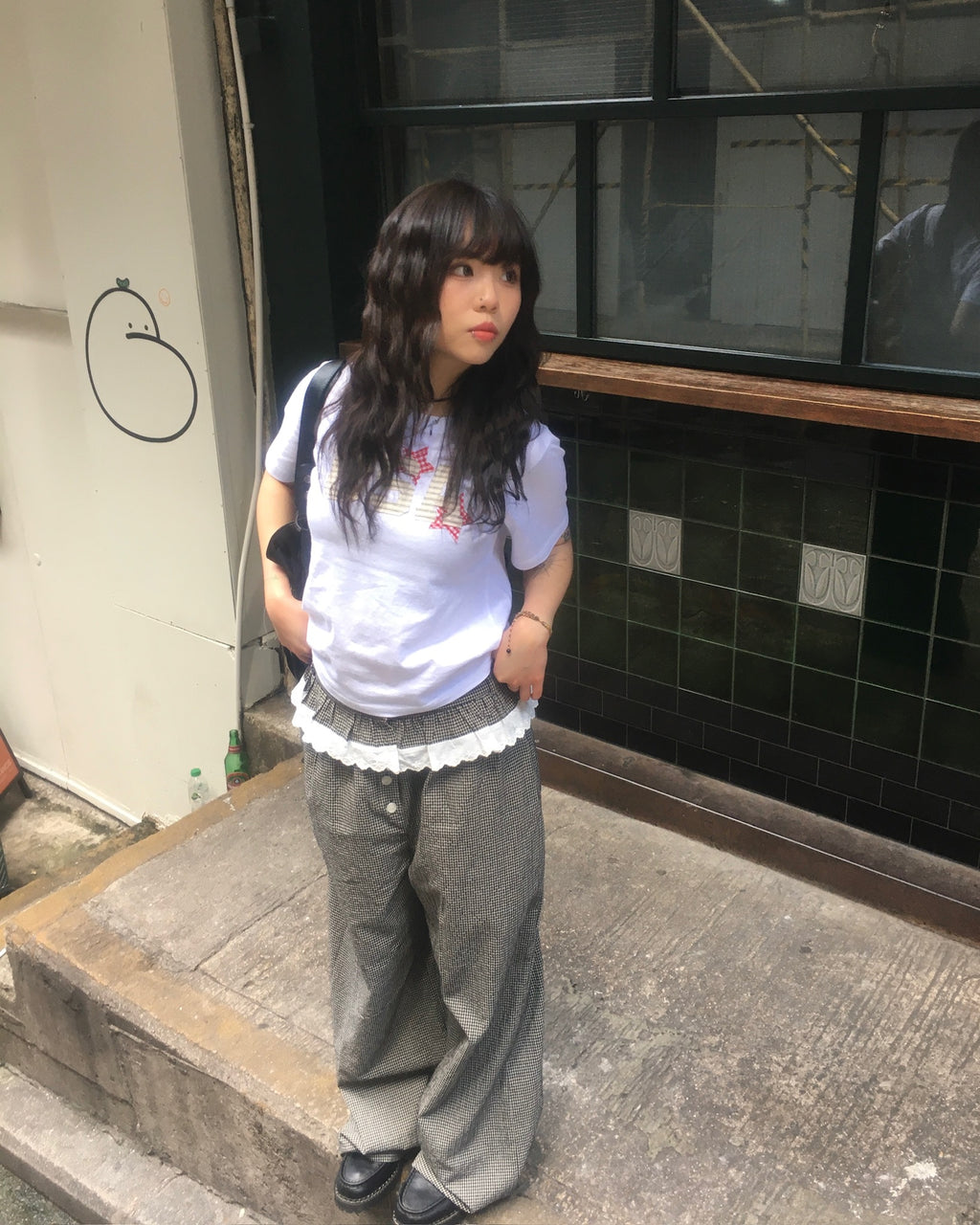 USA star crop tee (white)