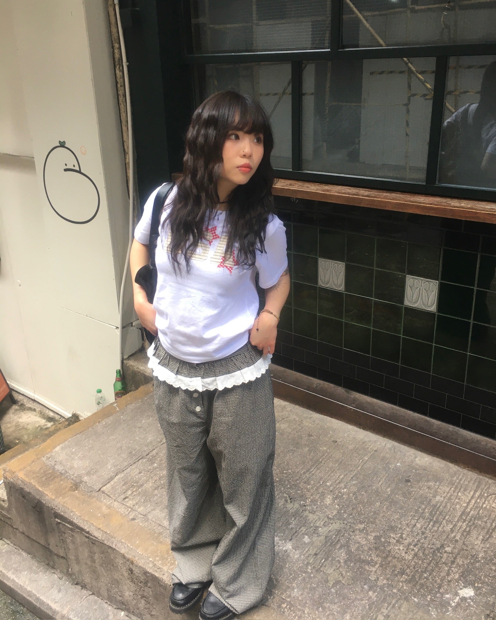USA star crop tee (white)