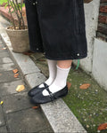 mesh mary jane loafers (black)