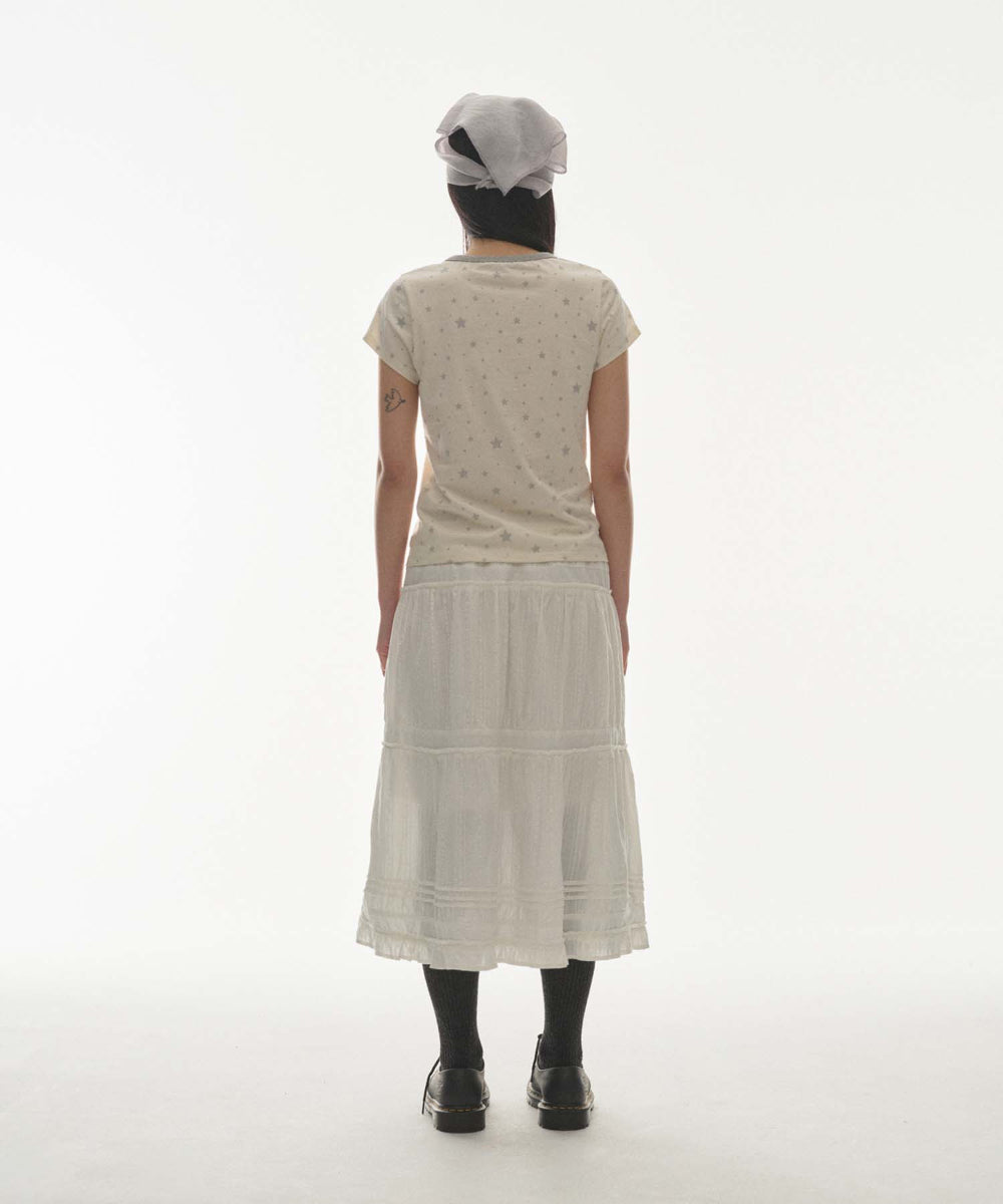 ✪【𝘱𝘳𝘦-𝘰𝘳𝘥𝘦𝘳】coyseio shirring midi skirt (white)