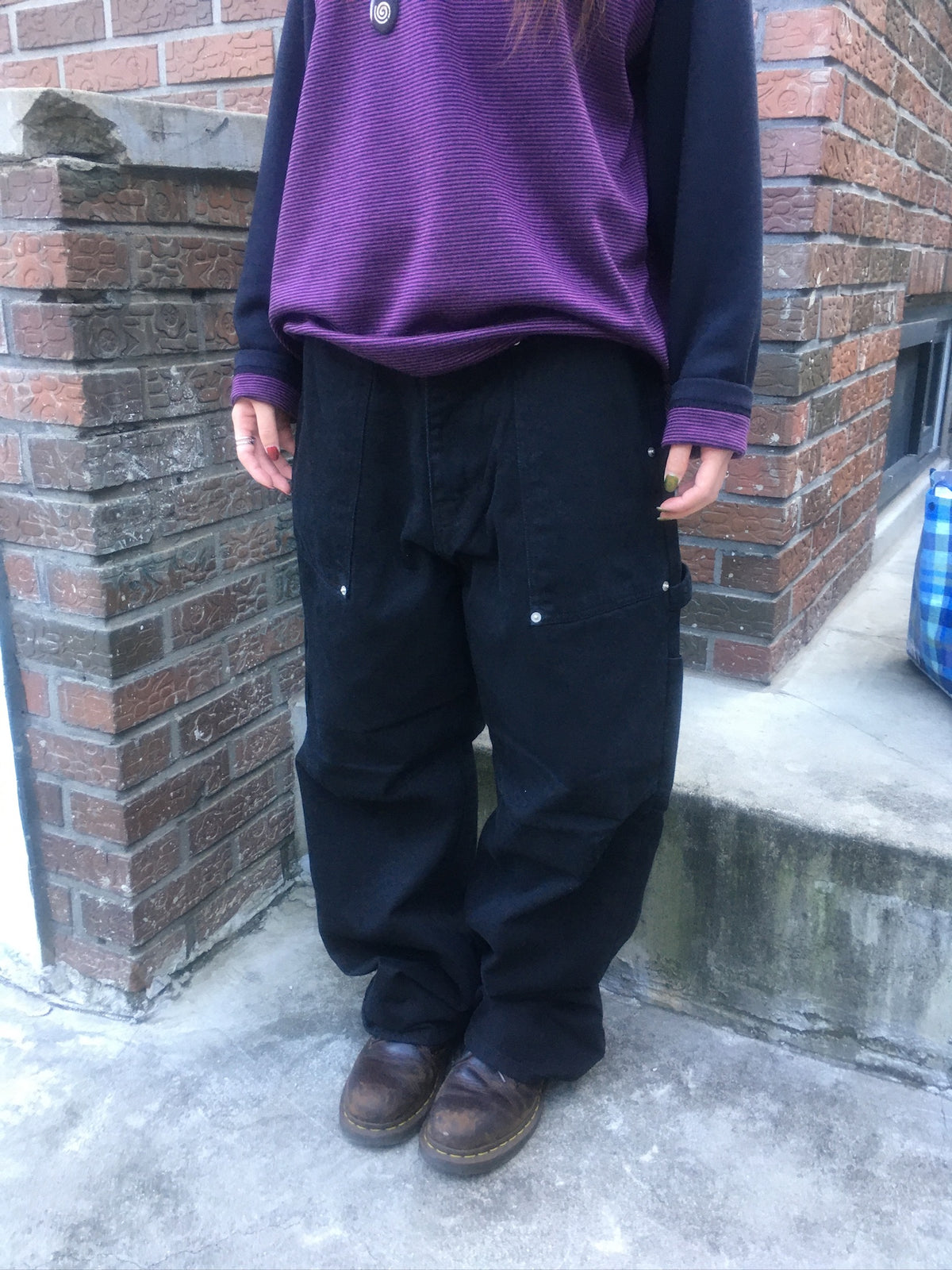 fatigue washed pants (black)