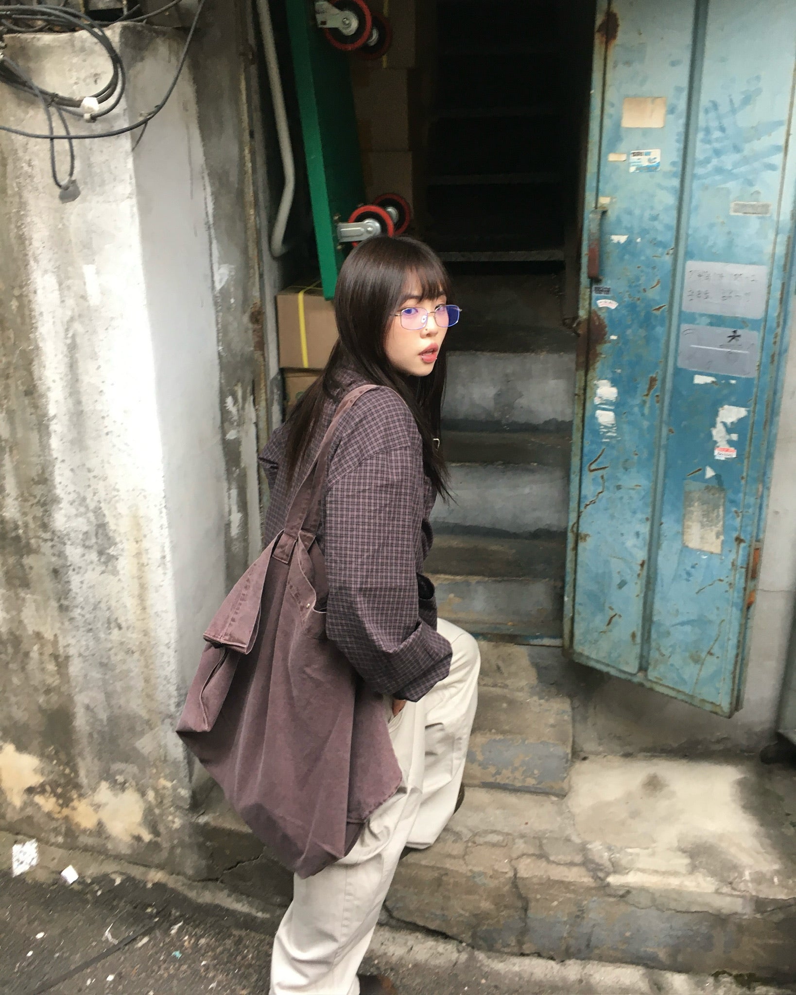 vintage washed bag (brown)