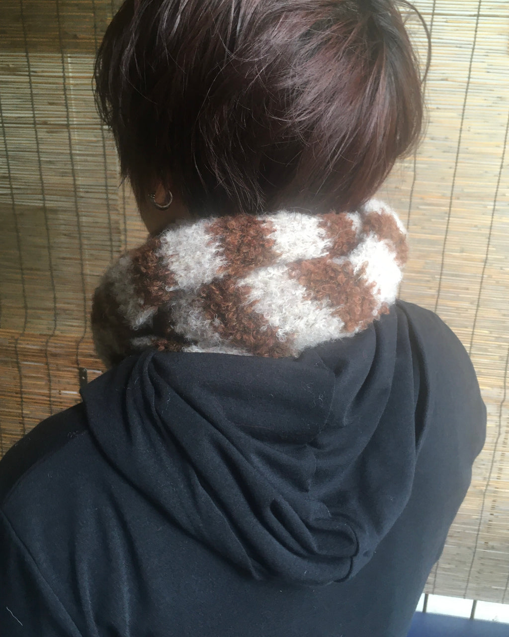 striped wool scarf (brown)