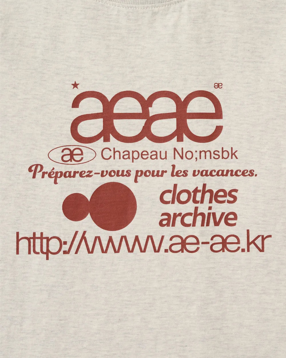 AEAE WEB LOGO CROP T-SHIRTS (OATMEAL)