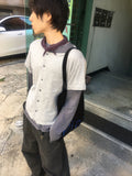 mock layer button tee (grey)