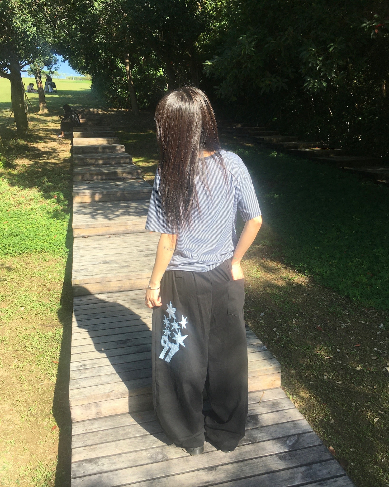 basic striped tee (navy)