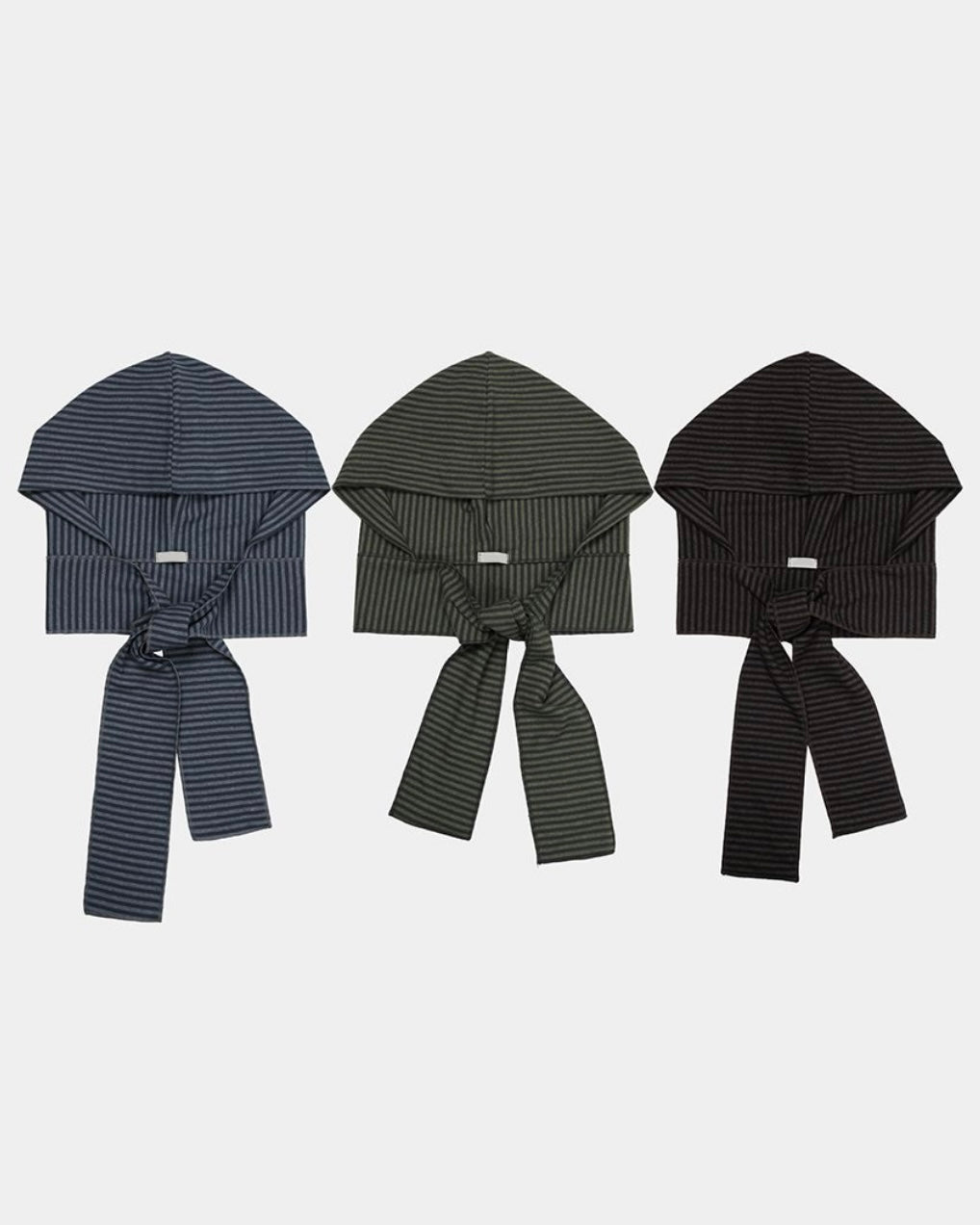 striped hooded scarf (brown)