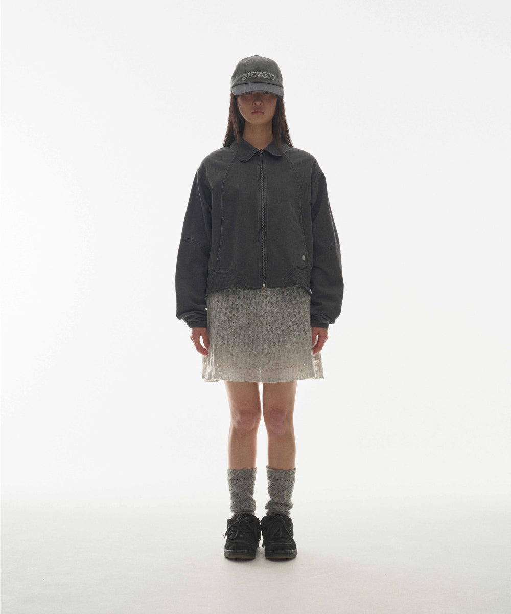 ✪【𝘱𝘳𝘦-𝘰𝘳𝘥𝘦𝘳】coyseio round collar stitch jacket (grey)